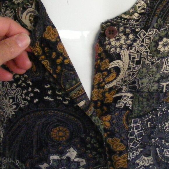 BOOM Dress, L, Vintage 80s, Paisley Jumper, Patch pockets, Midi length, Darker - Picture 9 of 11